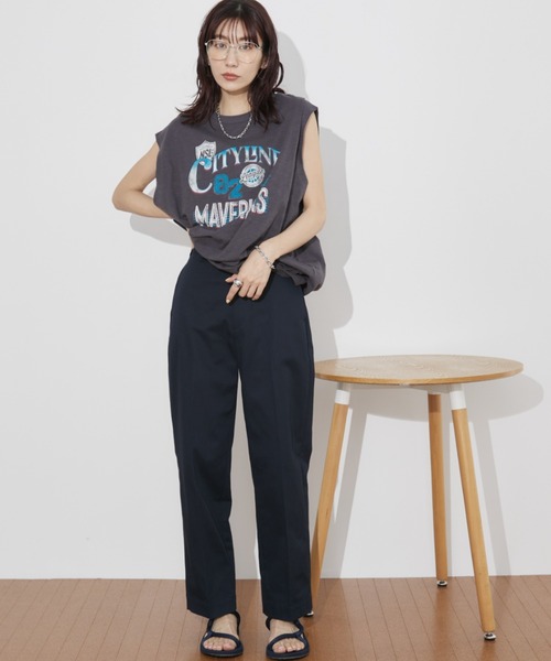 Auntie Rosa Holiday(アンティローザホリデー)の「ルーズロゴノースリTEE(Tシャツ/カットソー・レディース・チャコールグレー/オフホワイト・FREE)」の8枚目の写真
