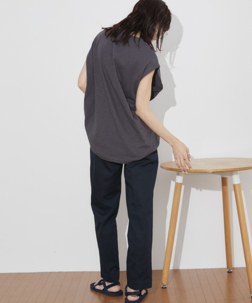 Auntie Rosa Holiday(アンティローザホリデー)の「ルーズロゴノースリTEE(Tシャツ/カットソー・レディース・チャコールグレー/オフホワイト・FREE)」の10枚目の写真