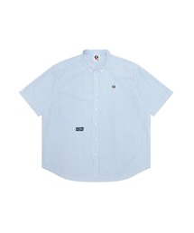 エイプ　APE オックスフォード　シャツ　ロゴ　プリント　ブルー A BATHING APE｜アベイシングエイプのシャツ/ブラウス（ブルー