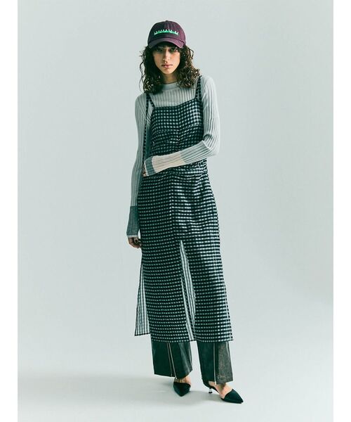 :ETHROF(イーサオブ)の「CHECK SHEER LAYERED ONEPIECE(ワンピース・レディース・ホワイト/ブラック・MEDIUM)」の18枚目の写真