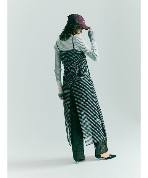 :ETHROF(イーサオブ)の「CHECK SHEER LAYERED ONEPIECE(ワンピース・レディース・ホワイト/ブラック・MEDIUM)」の17枚目の写真