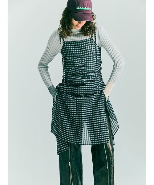 :ETHROF(イーサオブ)の「CHECK SHEER LAYERED ONEPIECE(ワンピース・レディース・ホワイト/ブラック・MEDIUM)」の16枚目の写真