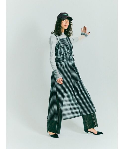 :ETHROF(イーサオブ)の「CHECK SHEER LAYERED ONEPIECE(ワンピース・レディース・ホワイト/ブラック・MEDIUM)」の14枚目の写真