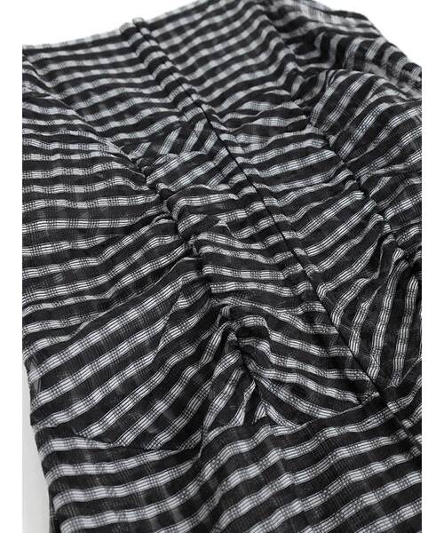 :ETHROF(イーサオブ)の「CHECK SHEER LAYERED ONEPIECE(ワンピース・レディース・ホワイト/ブラック・MEDIUM)」の5枚目の写真