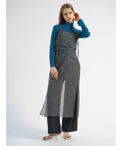 :ETHROF(イーサオブ)の「CHECK SHEER LAYERED ONEPIECE(ワンピース・レディース・ホワイト/ブラック・MEDIUM)」の2枚目の写真