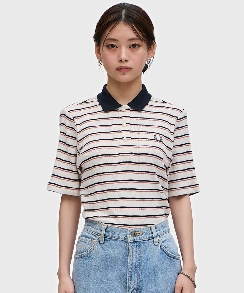 フレッドペリー Ribbed Polo Shirt ポロシャツ Ribbed Polo Shirt(10 129：SNOW WHITE): | FRED PERRY JAPAN