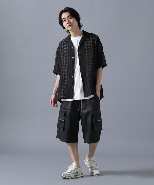 DANKE SCHON(ダンケシェーン)の「DankeSchon/ダンケシェーン/SHEER CHECK JQ S/S SHIRTS(シャツ/ブラウス・レディース・ネイビー/ブラック・F)」の5枚目の写真