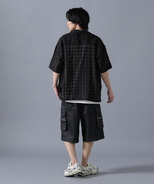 DANKE SCHON(ダンケシェーン)の「DankeSchon/ダンケシェーン/SHEER CHECK JQ S/S SHIRTS(シャツ/ブラウス・レディース・ネイビー/ブラック・F)」の6枚目の写真