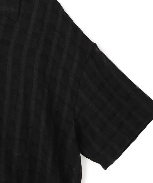 DANKE SCHON(ダンケシェーン)の「DankeSchon/ダンケシェーン/SHEER CHECK JQ S/S SHIRTS(シャツ/ブラウス・レディース・ネイビー/ブラック・F)」の9枚目の写真