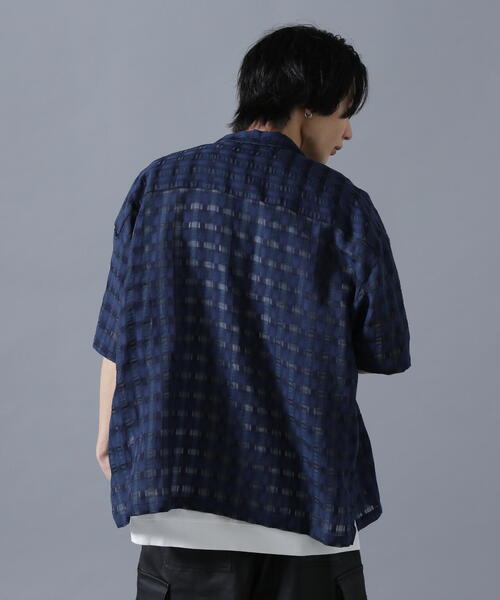 DANKE SCHON(ダンケシェーン)の「DankeSchon/ダンケシェーン/SHEER CHECK JQ S/S SHIRTS(シャツ/ブラウス・レディース・ネイビー/ブラック・F)」の3枚目の写真