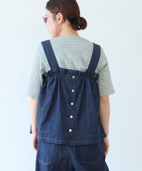 yuni コットンリネンデニム ビスチェ yuni（ユニ ）の「コットン
