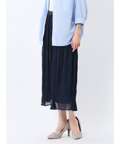 m.f.editorial(エムエフエディトリアル)の「【ストレッチ ウエストゴム】m.f.エディトリアル レディース シフォン ジョーゼット ロング スカート(スカート・レディース・アイボリー/ブルー/ネイビー・MEDIUM/LARGE)」の3枚目の写真