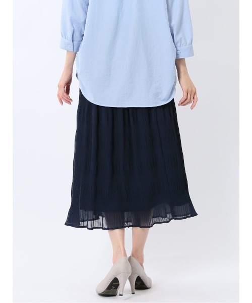 m.f.editorial(エムエフエディトリアル)の「【ストレッチ ウエストゴム】m.f.エディトリアル レディース シフォン ジョーゼット ロング スカート(スカート・レディース・アイボリー/ブルー/ネイビー・MEDIUM/LARGE)」の12枚目の写真