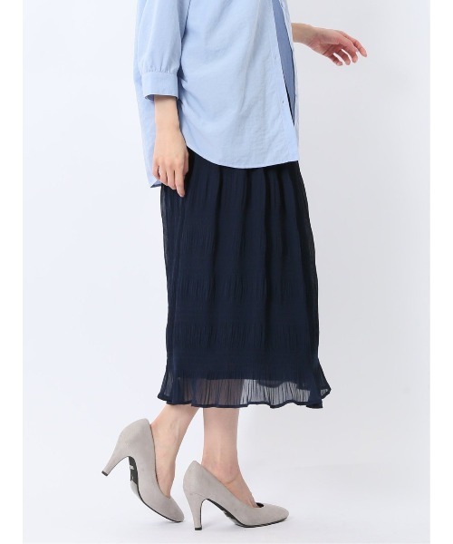 m.f.editorial(エムエフエディトリアル)の「【ストレッチ ウエストゴム】m.f.エディトリアル レディース シフォン ジョーゼット ロング スカート(スカート・レディース・アイボリー/ブルー/ネイビー・MEDIUM/LARGE)」の11枚目の写真