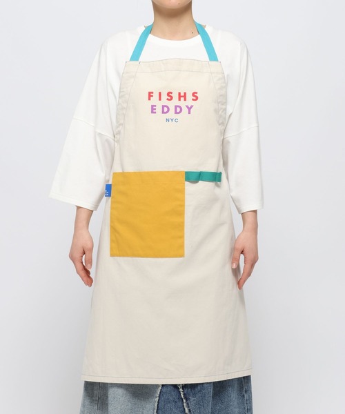 Fishs Eddy(フィッシュエディ)の「【Fishs Eddy(フィッシュエディ)】刺繍エプロン(エプロン・レディース・アイボリー/ピンク・FREE)」の5枚目の写真
