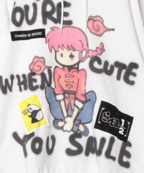guernika×らんま1/2】らんま1/2 Paint Hoodie / らんま（パーカー