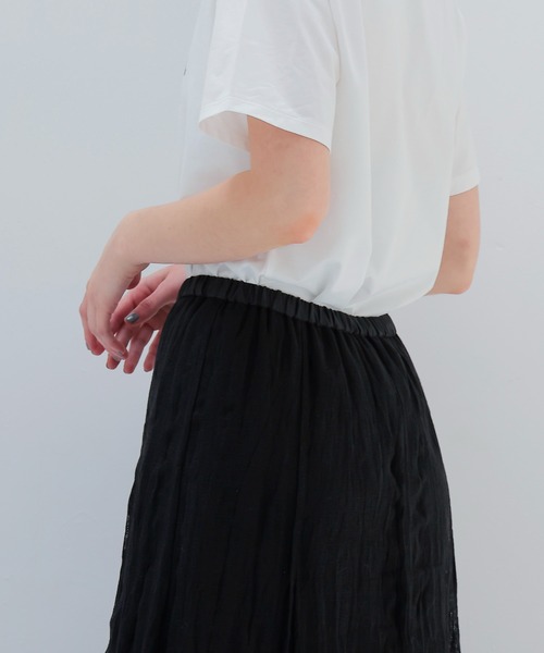 DRESSLAVE（ドレスレイブ）の「gauze linen panel skirt(ガーゼリネンパネルスカート)（スカート・レディース・ブラック/ホワイト・38）」の6枚目の写真
