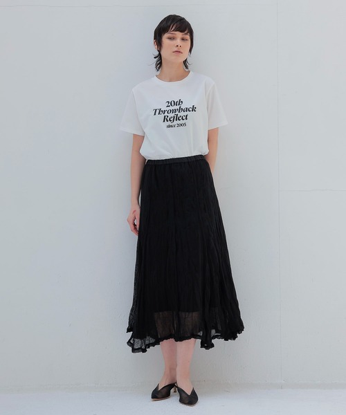 DRESSLAVE（ドレスレイブ）の「gauze linen panel skirt(ガーゼリネンパネルスカート)（スカート・レディース・ブラック/ホワイト・38）」の8枚目の写真