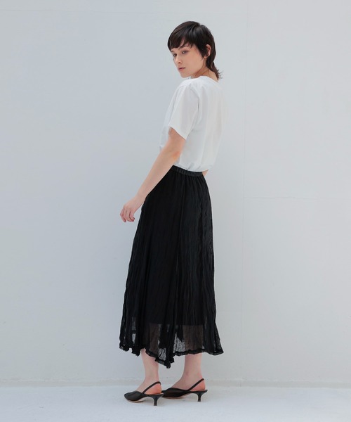 DRESSLAVE（ドレスレイブ）の「gauze linen panel skirt(ガーゼリネンパネルスカート)（スカート・レディース・ブラック/ホワイト・38）」の9枚目の写真