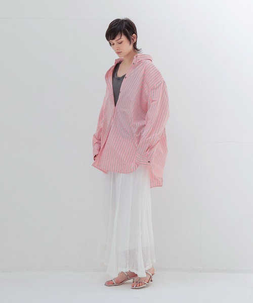 DRESSLAVE（ドレスレイブ）の「gauze linen panel skirt(ガーゼリネンパネルスカート)（スカート・レディース・ブラック/ホワイト・38）」の13枚目の写真