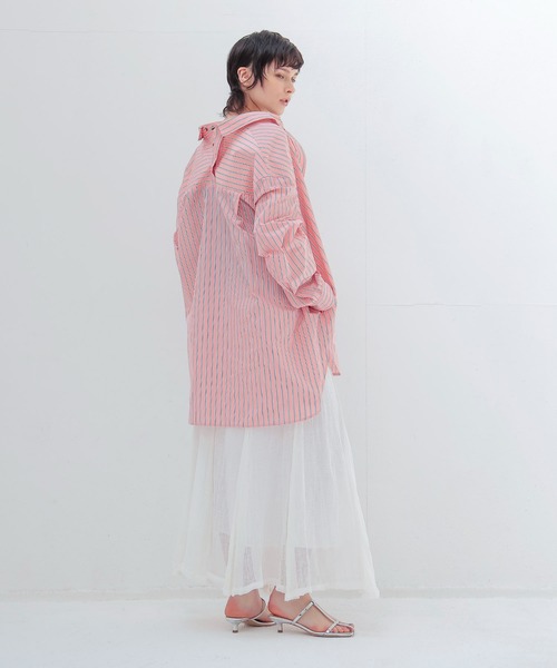 DRESSLAVE（ドレスレイブ）の「gauze linen panel skirt(ガーゼリネンパネルスカート)（スカート・レディース・ブラック/ホワイト・38）」の14枚目の写真