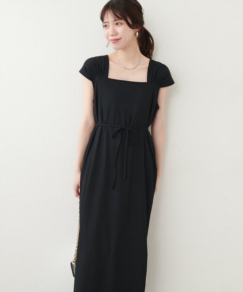 natural couture(ナチュラルクチュール)の「リボンベルト付きワンピース(ワンピース・レディース・ブラック系その他/レッド系その他/ブルー/ブラック・FREE)」の8枚目の写真