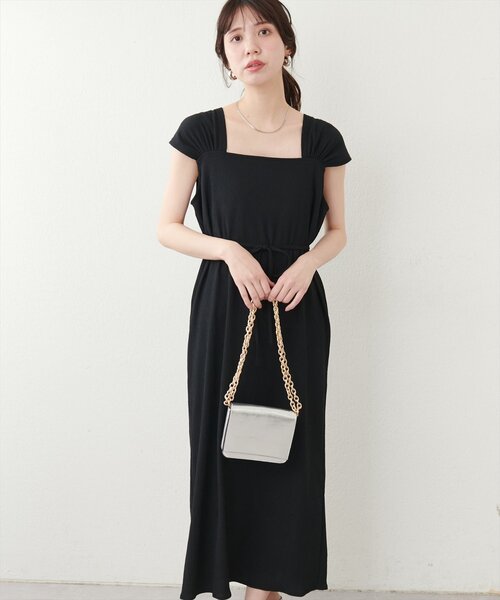 natural couture(ナチュラルクチュール)の「リボンベルト付きワンピース(ワンピース・レディース・ブラック系その他/レッド系その他/ブルー/ブラック・FREE)」の9枚目の写真