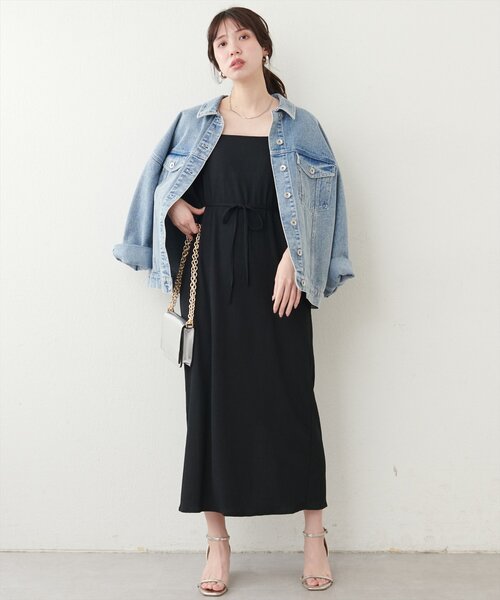 natural couture(ナチュラルクチュール)の「リボンベルト付きワンピース(ワンピース・レディース・ブラック系その他/レッド系その他/ブルー/ブラック・FREE)」の11枚目の写真