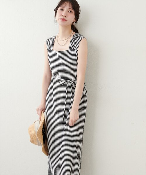 natural couture(ナチュラルクチュール)の「リボンベルト付きワンピース(ワンピース・レディース・ブラック系その他/レッド系その他/ブルー/ブラック・FREE)」の16枚目の写真