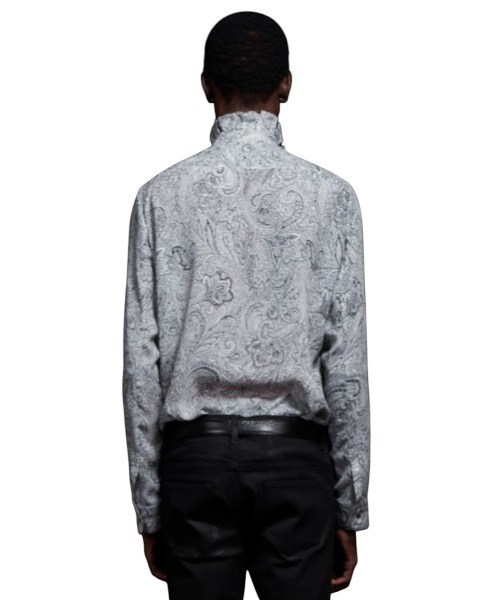 GalaabenD（ガラアーベント）の「Matte Paisley Hi Neck Frill Shirt マットペイズリーハイネックフリルネックシャツ（シャツ/ブラウス・メンズ・ブラック/ホワイト・44/46/48）」の9枚目の写真