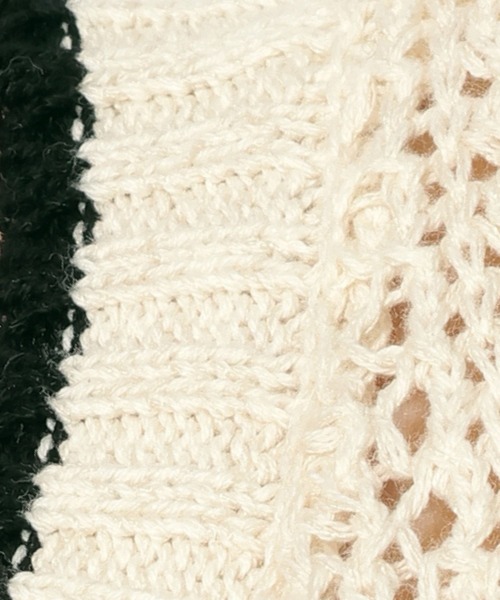 LOWRYS FARM（ローリーズファーム）の「メッシュ２ＷＡＹプルオーバー５Ｓ　 325581（ニット/セーター・レディース・ネイビー/ブラウン/アイボリー・FREE）」の15枚目の写真