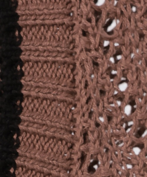 LOWRYS FARM（ローリーズファーム）の「メッシュ２ＷＡＹプルオーバー５Ｓ　 325581（ニット/セーター・レディース・ネイビー/ブラウン/アイボリー・FREE）」の14枚目の写真