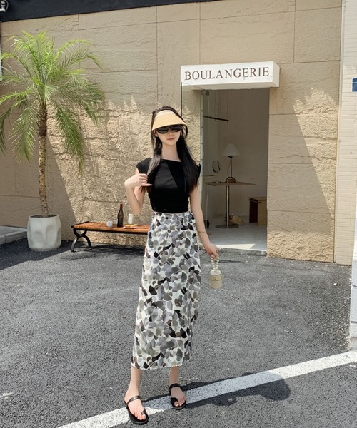 ichi ⿻ コットン 花柄 ラップスカート 春夏 巻スカート 白 ナチュラル ichi ⿻ コットン 花柄 ラップスカート 春夏 巻スカート 白