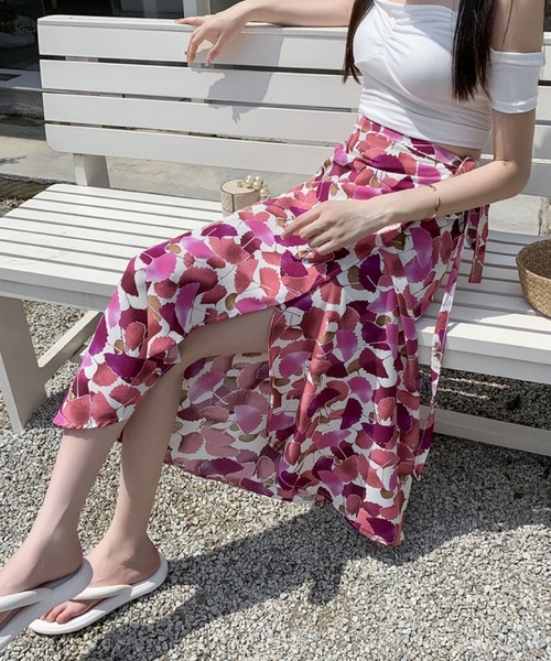オトナシウム　花柄巻きスカート 楽天市場】女っぽいボタニカルラップスカート レディース
