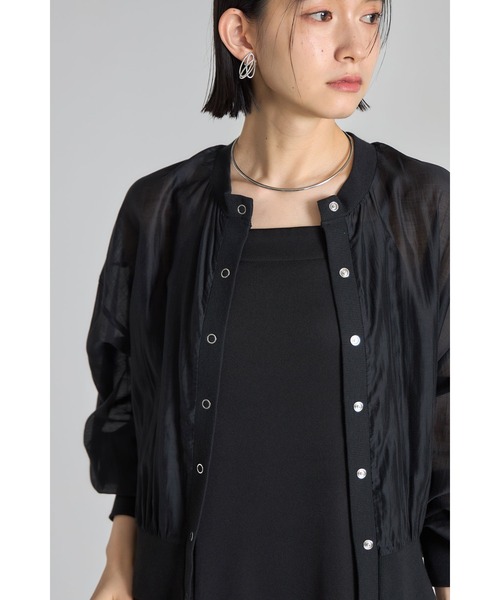 &. NOSTALGIA(アンドドットノスタルジア)の「シアーブルゾン(テーラードジャケット・レディース・イエロー/ブルー/ブラック/ホワイト/アイボリー/グレイッシュブルー/ブラウン・M)」の5枚目の写真