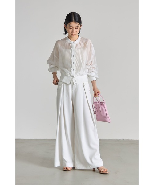 &. NOSTALGIA(アンドドットノスタルジア)の「シアーブルゾン(テーラードジャケット・レディース・イエロー/ブルー/ブラック/ホワイト/アイボリー/グレイッシュブルー/ブラウン・M)」の8枚目の写真