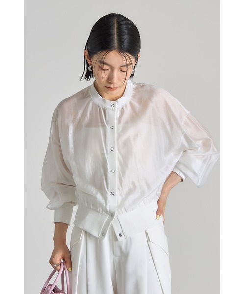 &. NOSTALGIA(アンドドットノスタルジア)の「シアーブルゾン(テーラードジャケット・レディース・イエロー/ブルー/ブラック/ホワイト/アイボリー/グレイッシュブルー/ブラウン・M)」の11枚目の写真