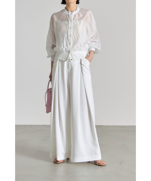 &. NOSTALGIA(アンドドットノスタルジア)の「シアーブルゾン(テーラードジャケット・レディース・イエロー/ブルー/ブラック/ホワイト/アイボリー/グレイッシュブルー/ブラウン・M)」の12枚目の写真