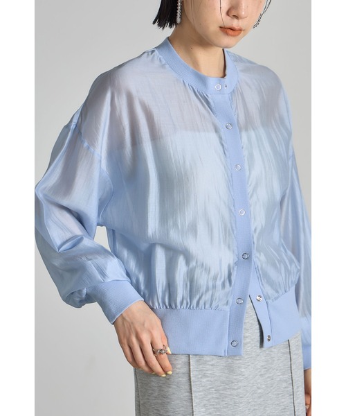 &. NOSTALGIA(アンドドットノスタルジア)の「シアーブルゾン(テーラードジャケット・レディース・イエロー/ブルー/ブラック/ホワイト/アイボリー/グレイッシュブルー/ブラウン・M)」の15枚目の写真