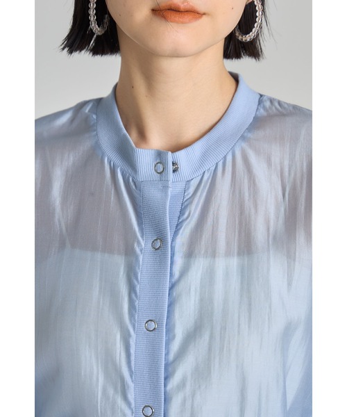 &. NOSTALGIA(アンドドットノスタルジア)の「シアーブルゾン(テーラードジャケット・レディース・イエロー/ブルー/ブラック/ホワイト/アイボリー/グレイッシュブルー/ブラウン・M)」の16枚目の写真