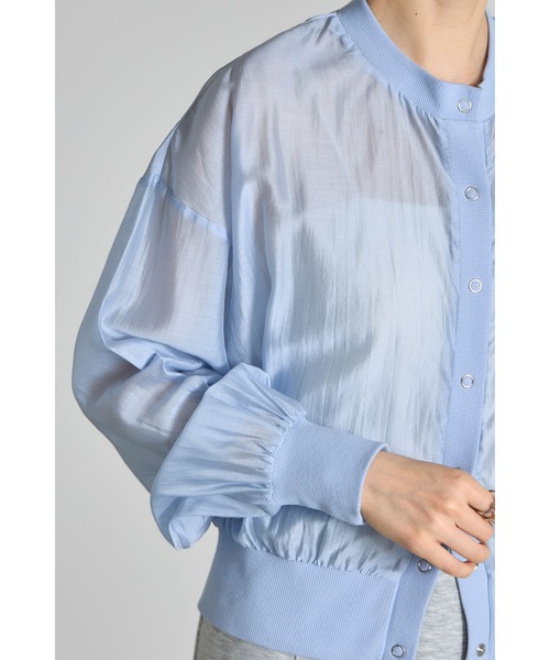 &. NOSTALGIA(アンドドットノスタルジア)の「シアーブルゾン(テーラードジャケット・レディース・イエロー/ブルー/ブラック/ホワイト/アイボリー/グレイッシュブルー/ブラウン・M)」の17枚目の写真