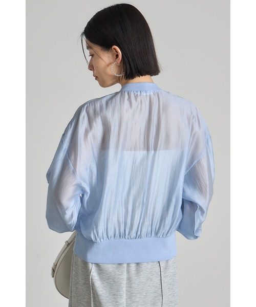 &. NOSTALGIA(アンドドットノスタルジア)の「シアーブルゾン(テーラードジャケット・レディース・イエロー/ブルー/ブラック/ホワイト/アイボリー/グレイッシュブルー/ブラウン・M)」の18枚目の写真