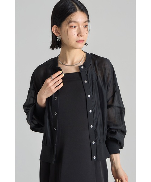 &. NOSTALGIA(アンドドットノスタルジア)の「シアーブルゾン(テーラードジャケット・レディース・イエロー/ブルー/ブラック/ホワイト/アイボリー/グレイッシュブルー/ブラウン・M)」の20枚目の写真