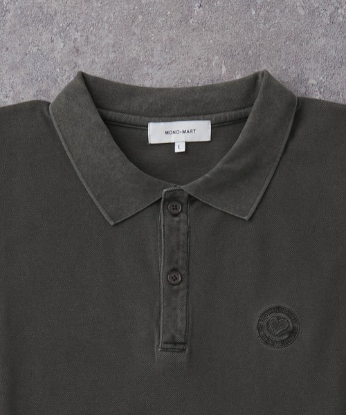 ヴィンテージメイク ワンポイント刺繍 オーバーサイズピグメント加工