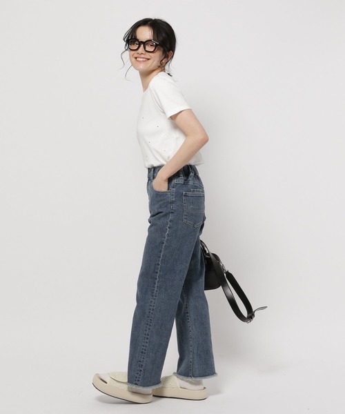 niko and...(ニコアンド)の「セルフカットセミフレアパンツ(その他パンツ・レディース・サックスブルー/チャコール・MEDIUM/LARGE)」の10枚目の写真