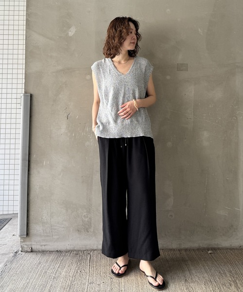 LBC(エルビーシー)の「ウエストシャーリングワイドパンツ(その他パンツ・レディース・ライトグレー/ブラック/エメラルド/その他26・M/L)」の20枚目の写真