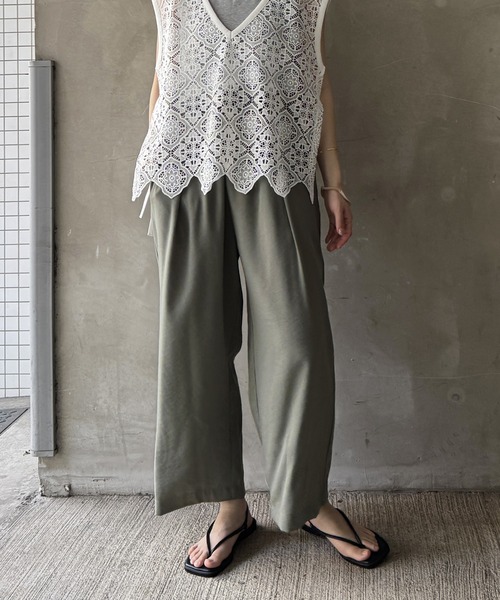 LBC(エルビーシー)の「ウエストシャーリングワイドパンツ(その他パンツ・レディース・ライトグレー/ブラック/エメラルド/その他26・M/L)」の16枚目の写真