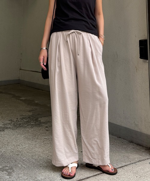 LBC(エルビーシー)の「ウエストシャーリングワイドパンツ(その他パンツ・レディース・ライトグレー/ブラック/エメラルド/その他26・M/L)」の13枚目の写真