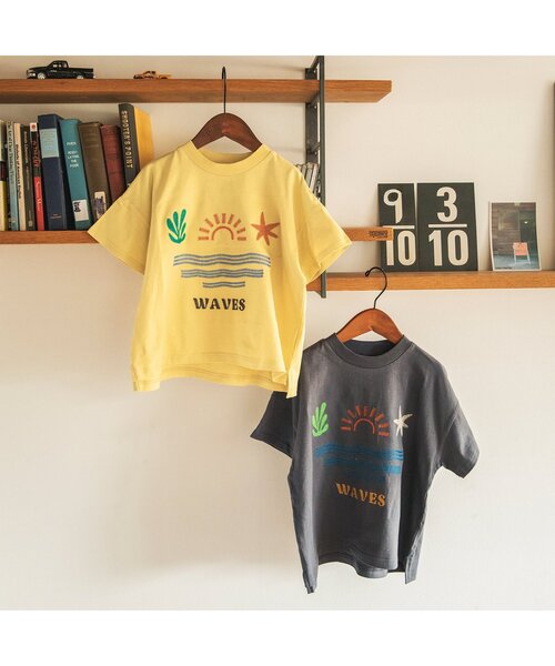 BREEZE(ブリーズ)の「【ジュニア対応】リゾート刺繍半袖Tシャツ(Tシャツ/カットソー・キッズ・チャコール/イエロー・80/90/100/110/120/130/140)」の6枚目の写真