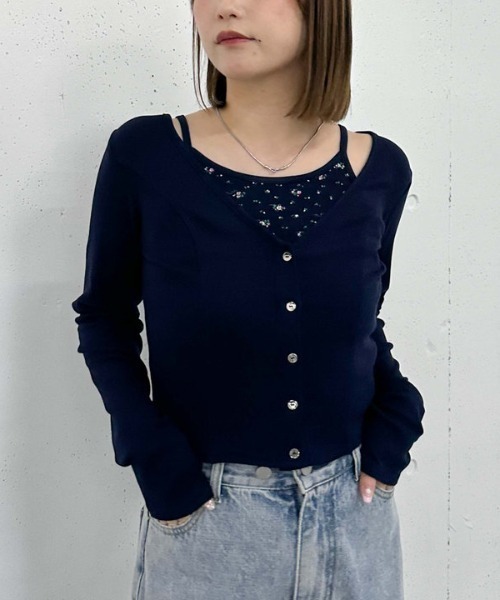 archives（アルシーヴ）の「花柄アメスリカットアンサンブル（アンサンブル・レディース・オフホワイト/グレー/ブルー/ネイビー・MEDIUM）」の3枚目の写真